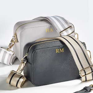 Monogram Cross Body Bag, Personalised Shoulder Bag With Strap, Personalized Hand Bag, Personalised Key Ring