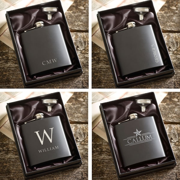 Personalised Hip Flask | Groomsmen Gift, Gifts for Men | Laser Engraved Personalized Gift