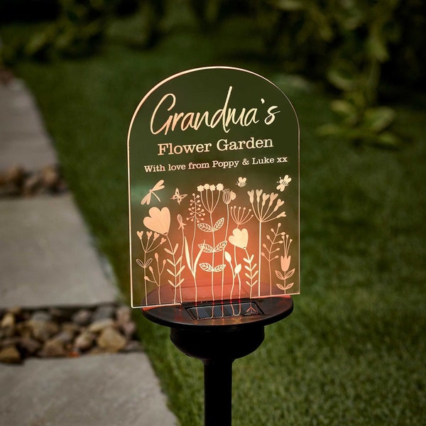 Personalised Name Garden Solar Light LED Colour Changing Sign
