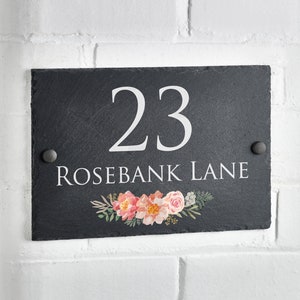 Rustic Slate House Sign Door Number Plaque