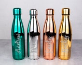 Personalised Water Bottle Vacuum Insulated Stainless Steel Chilly Flask 500ML, Hot or Cold, Gym Bottle, Double Wall, Gift