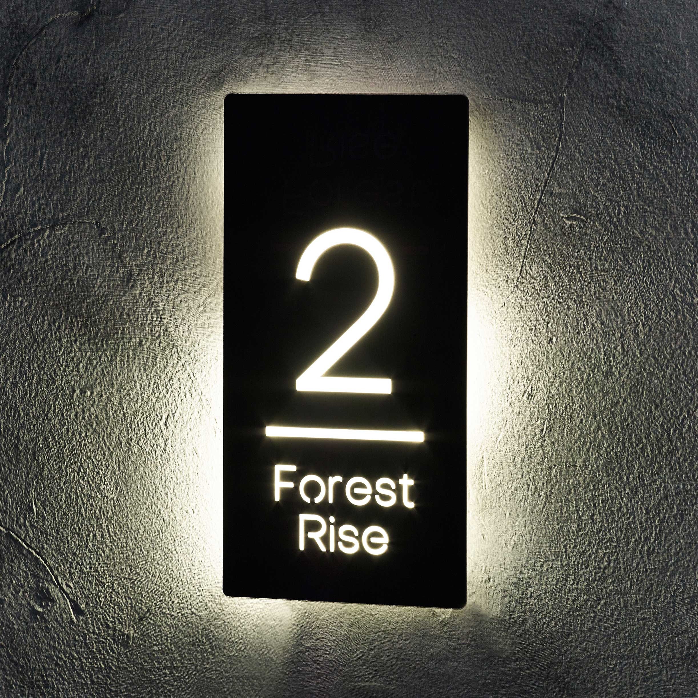 Illuminated House Sign Modern LED House Number Etsy UK