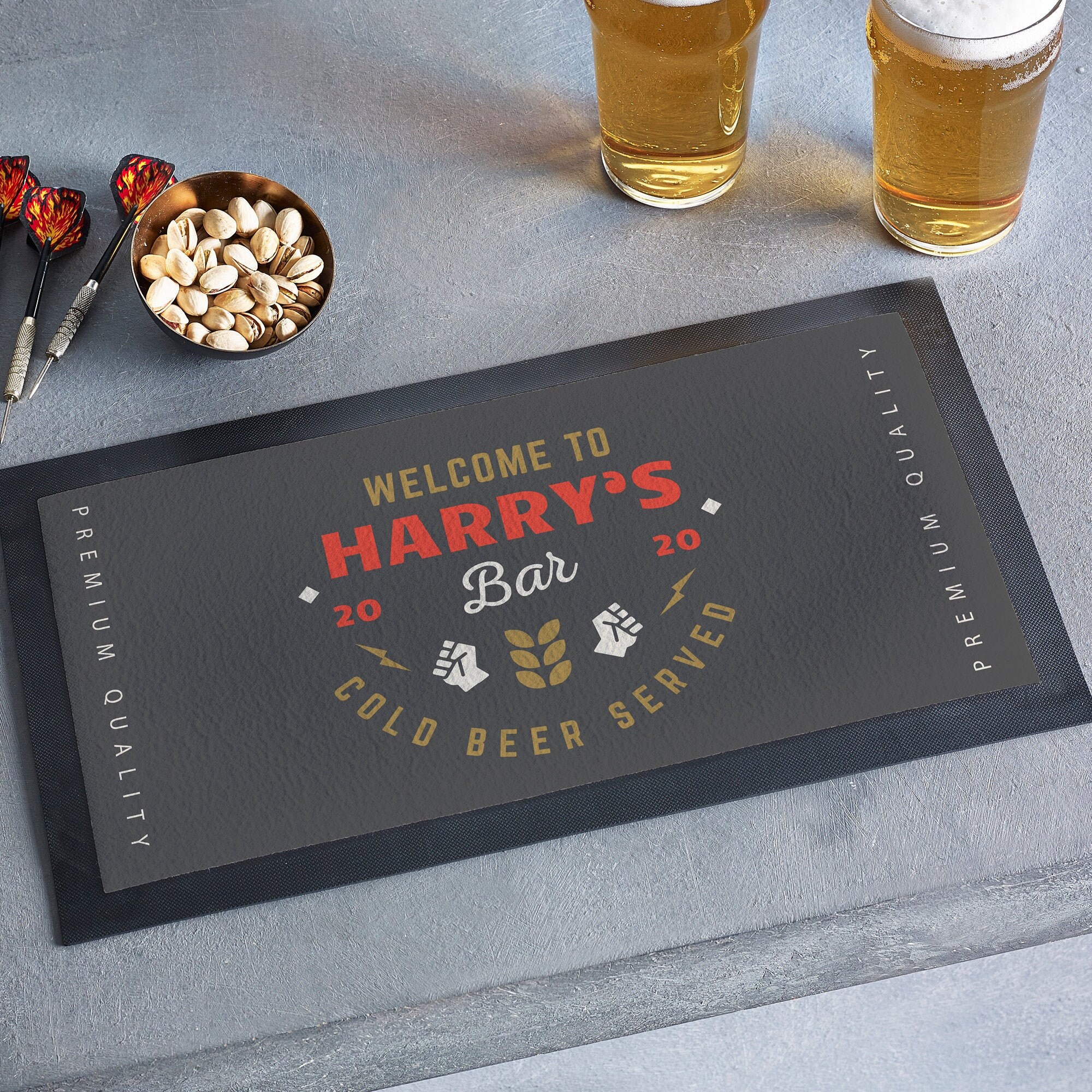 Personalised Bar Runner Personalized Beer Mat Lockdown Bar Etsy UK