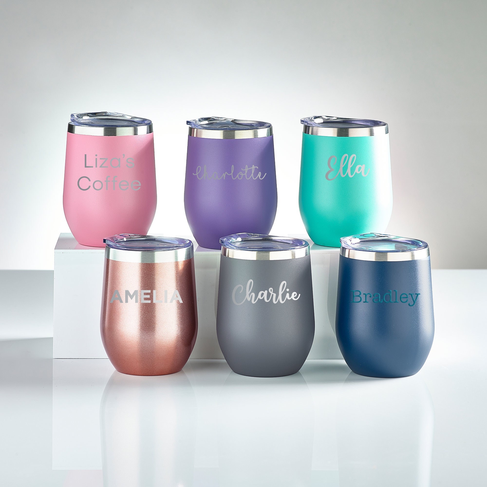 Personalised Wine Tumbler Engraved Stemless Wine Cup With Lid Insulated Travel Coffee Cup Thermal Travel Mug Etsy UK