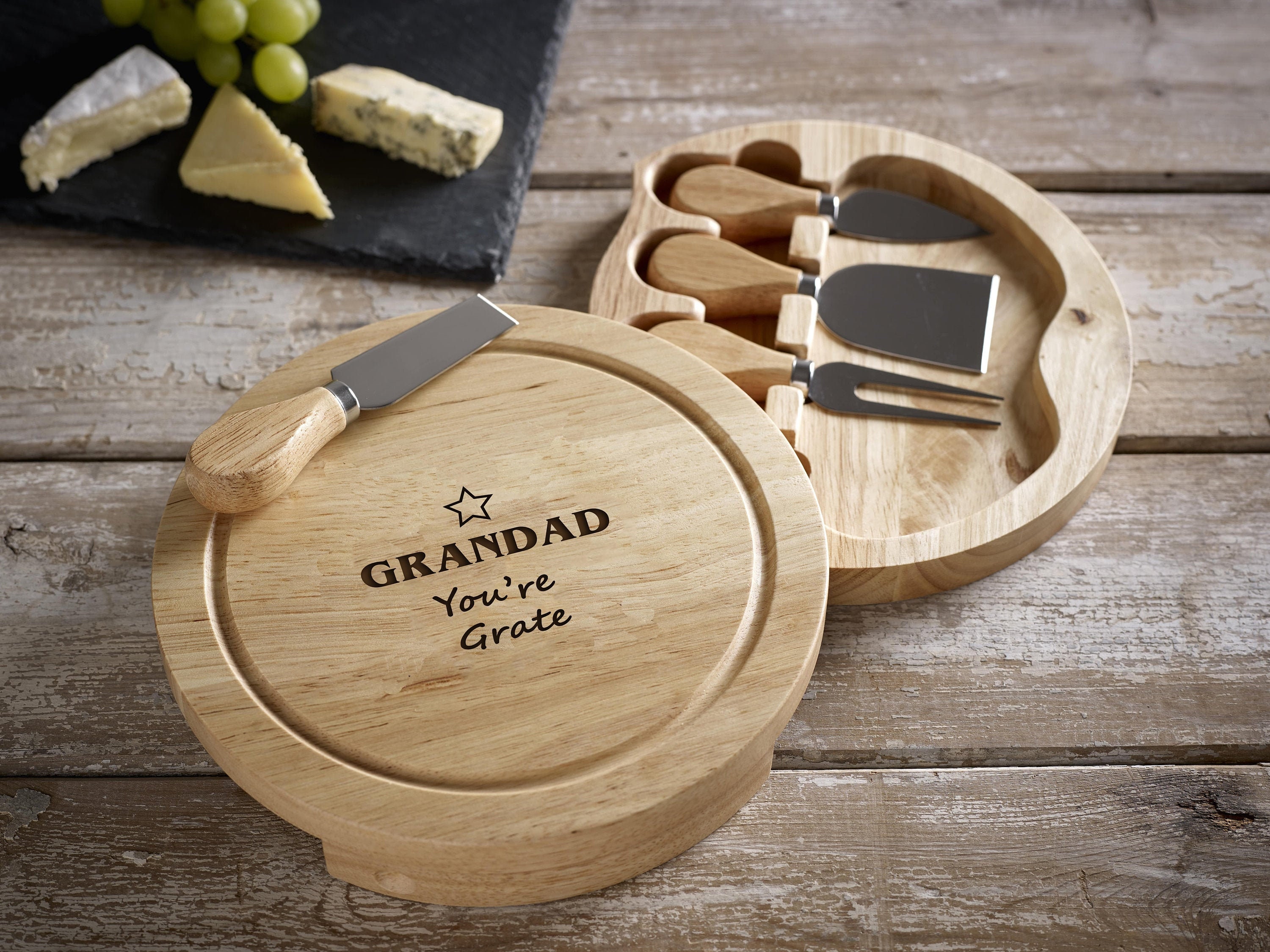 Personalised Cheese Board Set With Knives Wooden Cutting Etsy