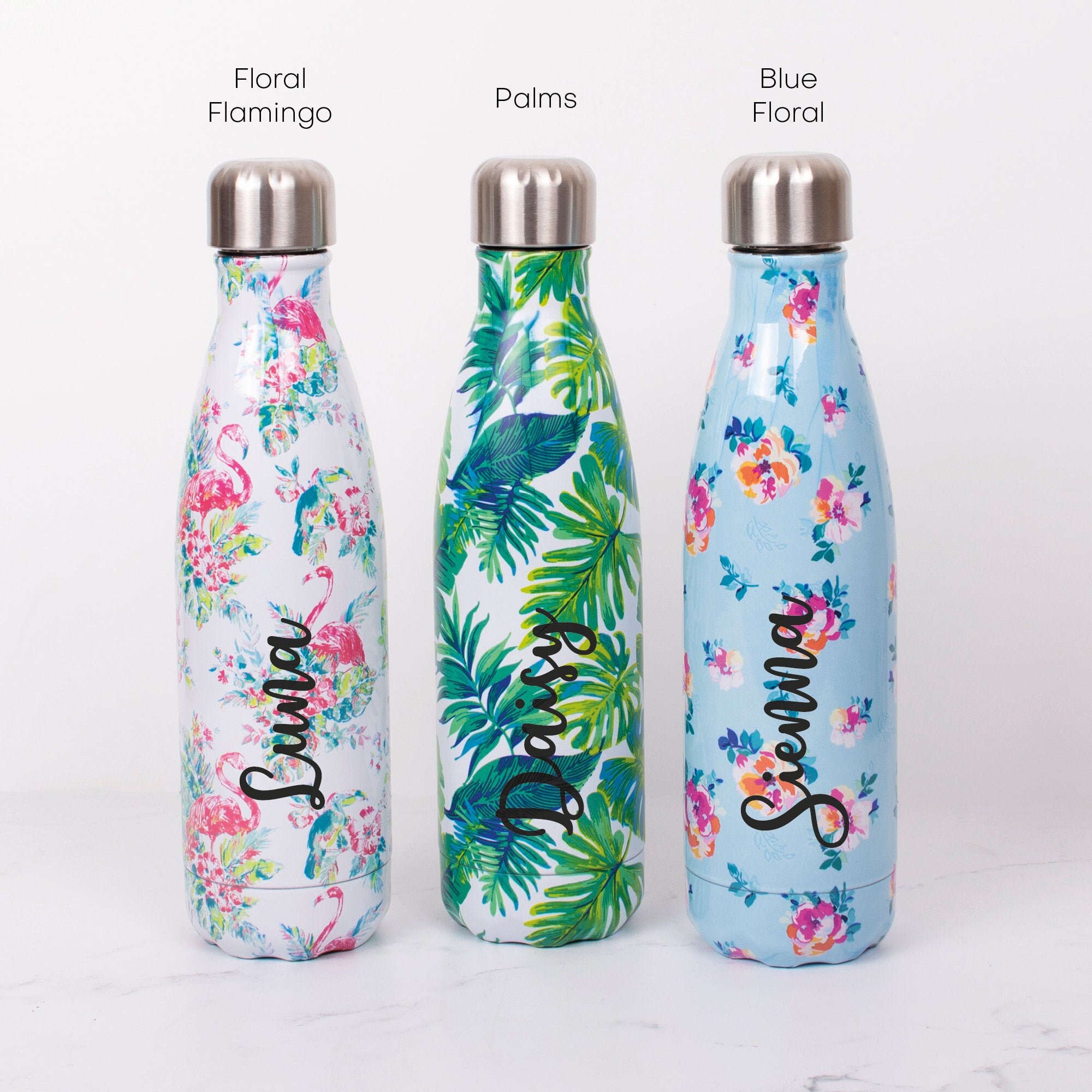 Personalised Water Bottle Vacuum Insulated Stainless Steel Chilly Fla…