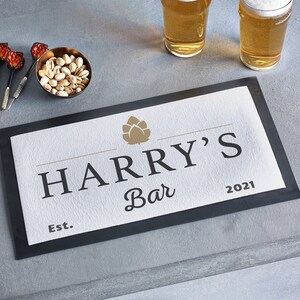 Personalized Bar Mat Runner | Personalise Beer Mat | Bar Accessories Gift For Men