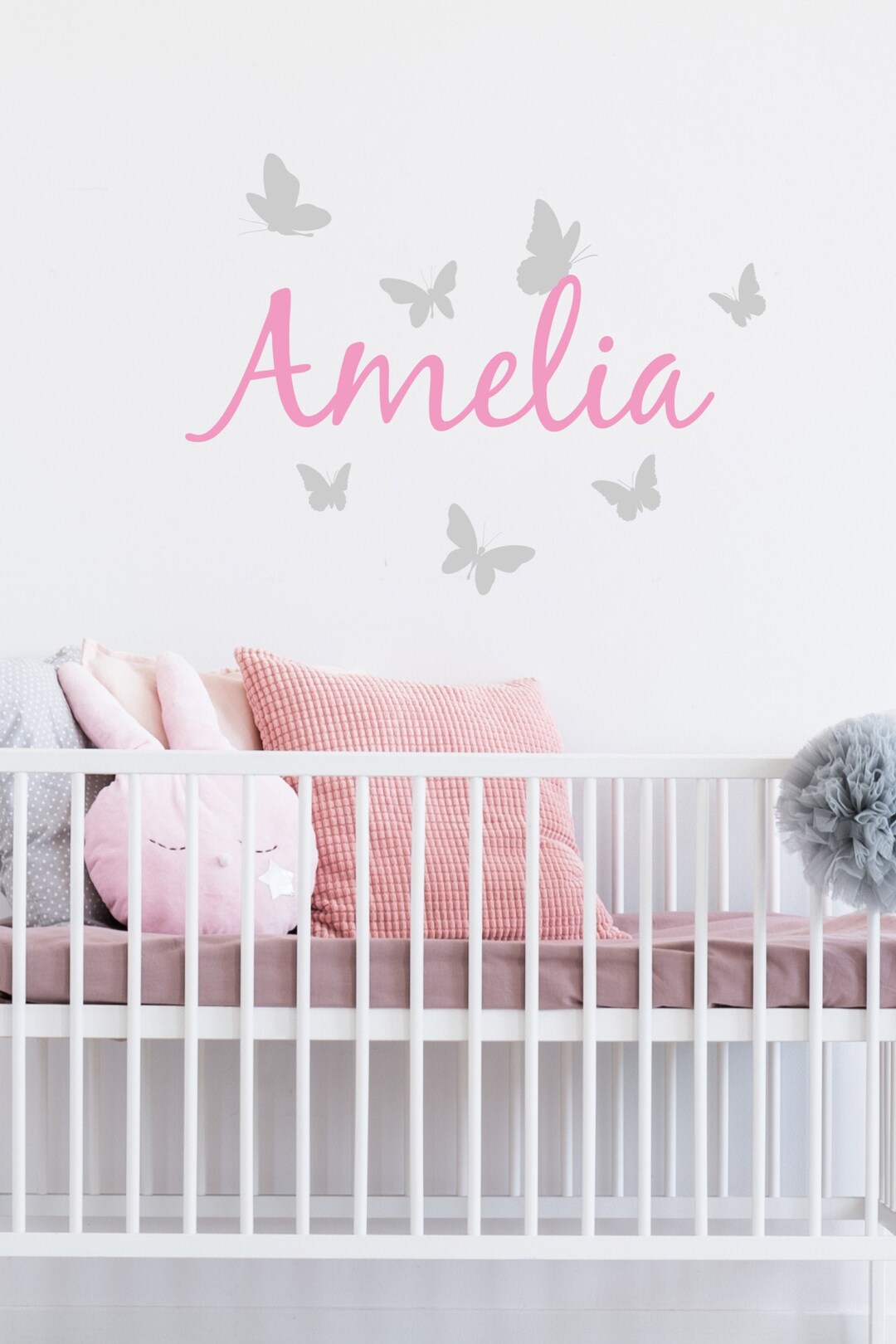 Personalised Butterfly Name Wall Decal - Nursery Decor - Etsy UK