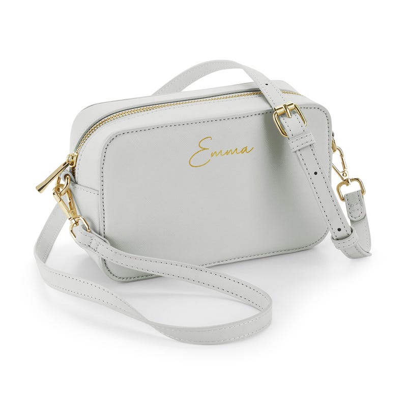 Personalised Crossbody Bag: Monogram Saffiano Leather Shoulder Bag image 11