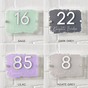 Contemporary Modern House Sign Acrylic House Number Door Plaque