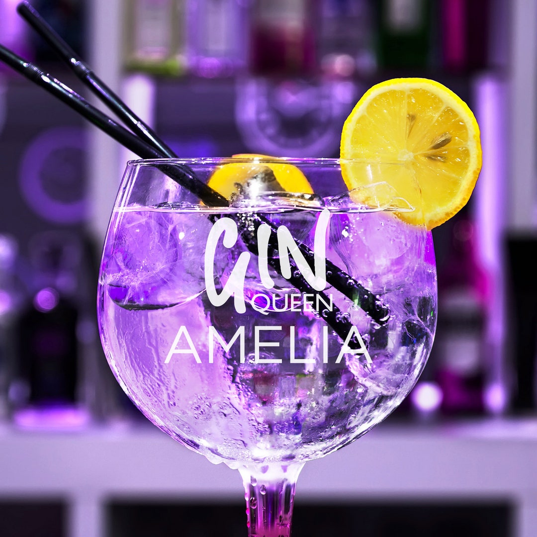 Personalised Gin Glass Engraved Gin & Tonic Balloon Glass Gifts for Her Gifts for Mum Gin Glass