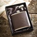Personalised Leather Hip Flask: Groomsmen Gift, Custom Engraved