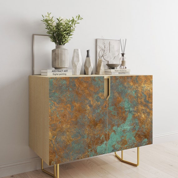 Rust Patina Metal Effect Vinyl Wrap: Furniture & Wall Decal