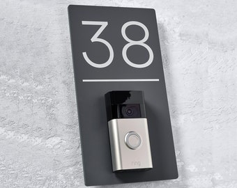 Ring/Nest Doorbell House Number Sign: Modern Acrylic Plaque