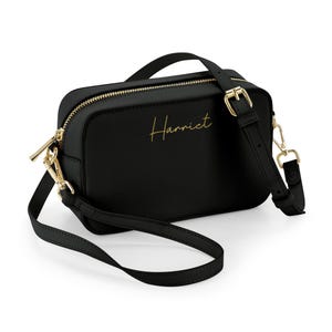 Personalised Crossbody Bag: Monogram Saffiano Leather Shoulder Bag image 7