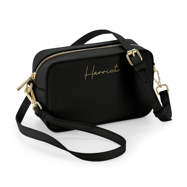 Personalised Crossbody Bag: Monogram Saffiano Leather Shoulder Bag image 7