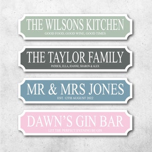 Personalised Street Sign, Family Name Mr & Mrs Vintage Garden Sign, Custom London Street Sign, Man Cave Wedding Sign Plaque