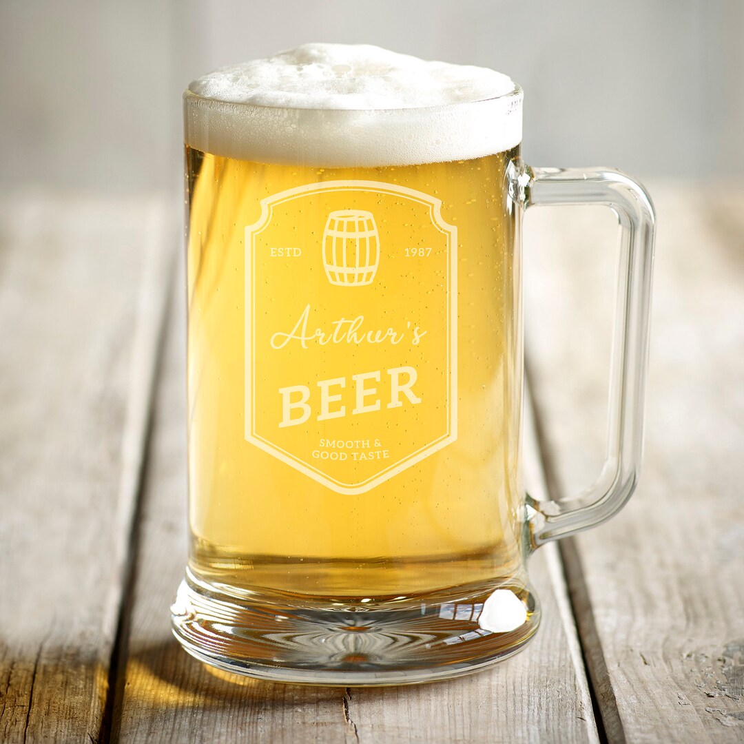 Personalised Pint Glass Engraved Beer Tankard Beer Glass Gift Bespoke