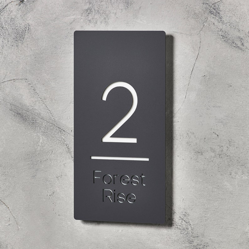 Illuminated House Sign Modern LED House Number Etsy