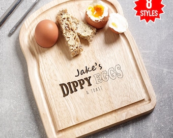 Personalised Egg & Toast Board: Handmade Breakfast Dippy Egg Cup