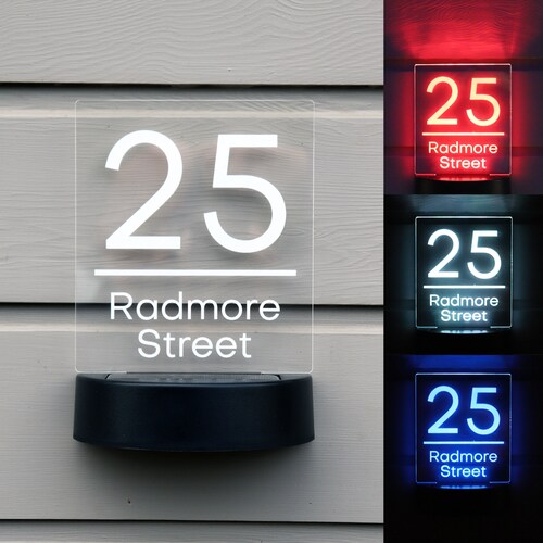 Illuminated House Sign Modern LED House Number Etsy UK