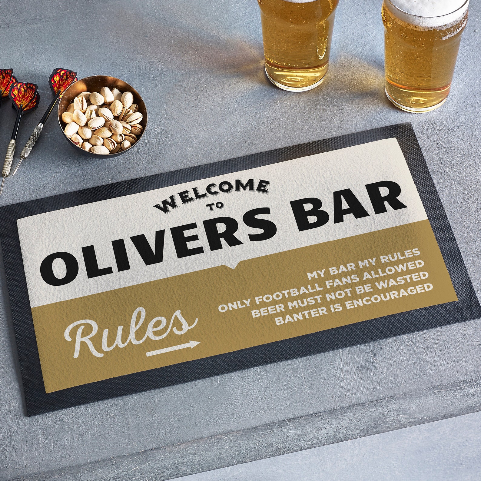 Personalised Bar Runner Personalized Beer Mat Lockdown Bar Etsy