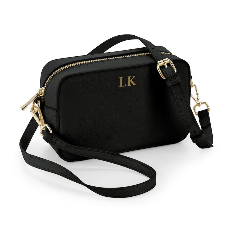 Personalised Crossbody Bag: Monogram Saffiano Leather Shoulder Bag image 6