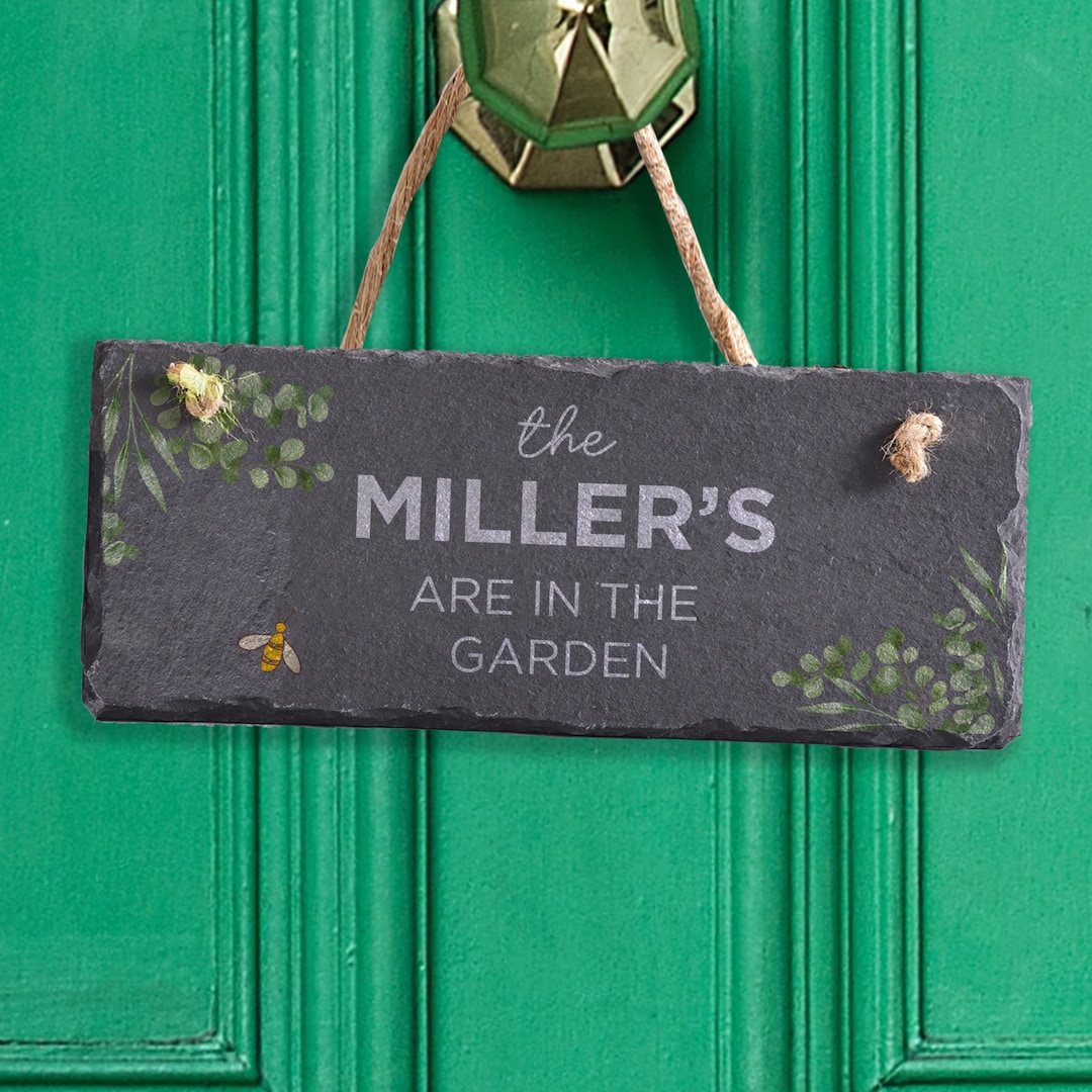 Personalised Slate Garden Hanging Sign Etsy UK