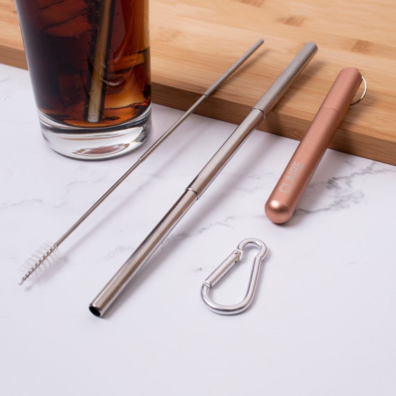 Personalised Reusable Metal Straw | Extendable Stainless Steel Straw