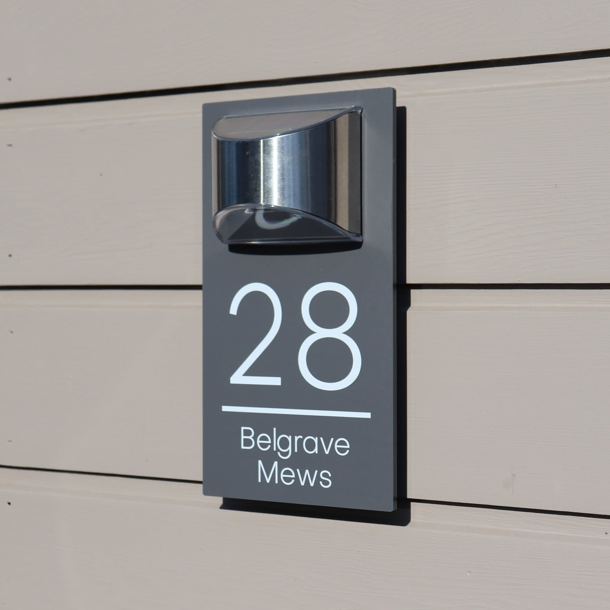 Solar powered illuminated led house number rock display deals