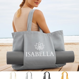 Personalised Yoga Bag: Personalized Yoga Mat Bag, Custom Pilates Organic Tote Bag