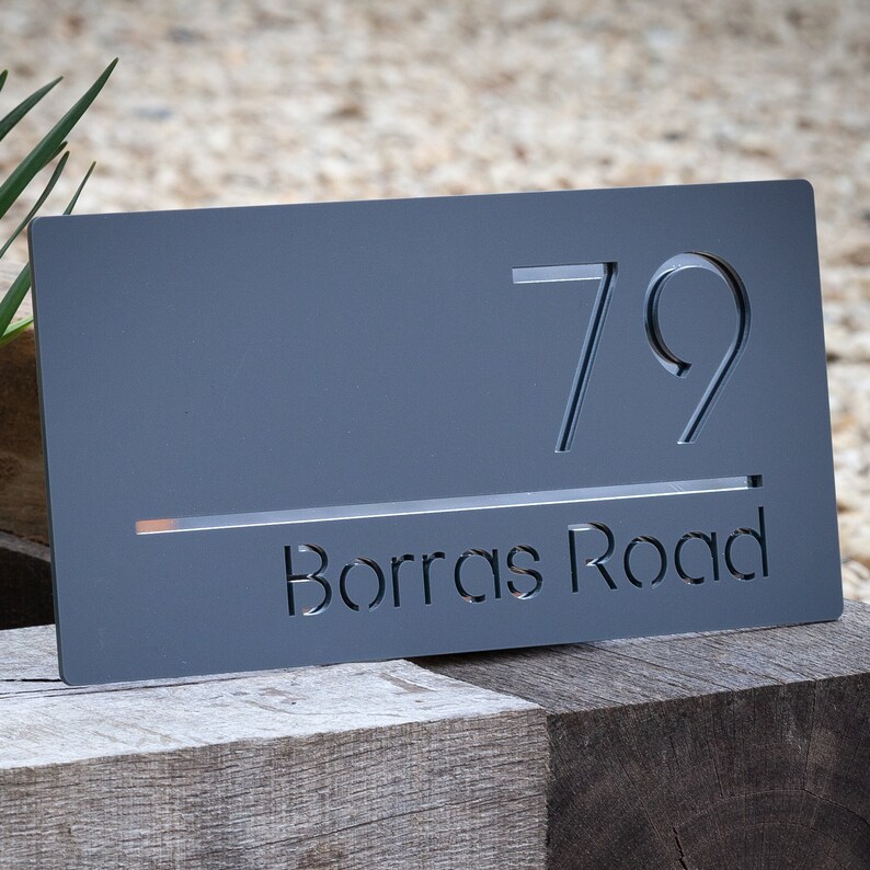 Contemporary Acrylic House Sign Modern Door Number Address Etsy UK