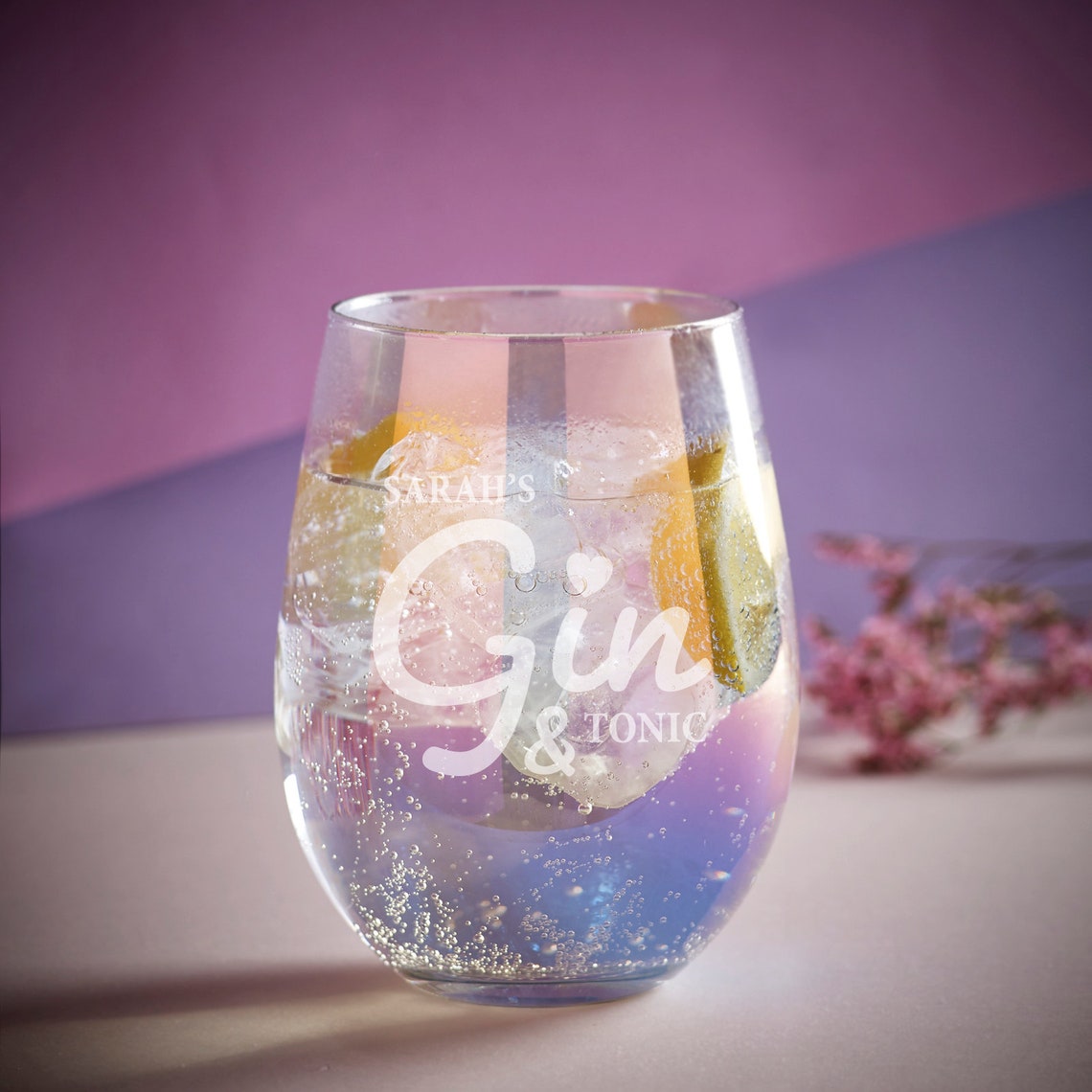 Personalised Gin Tumbler Engraved Gin & Tonic Balloon Glass Etsy