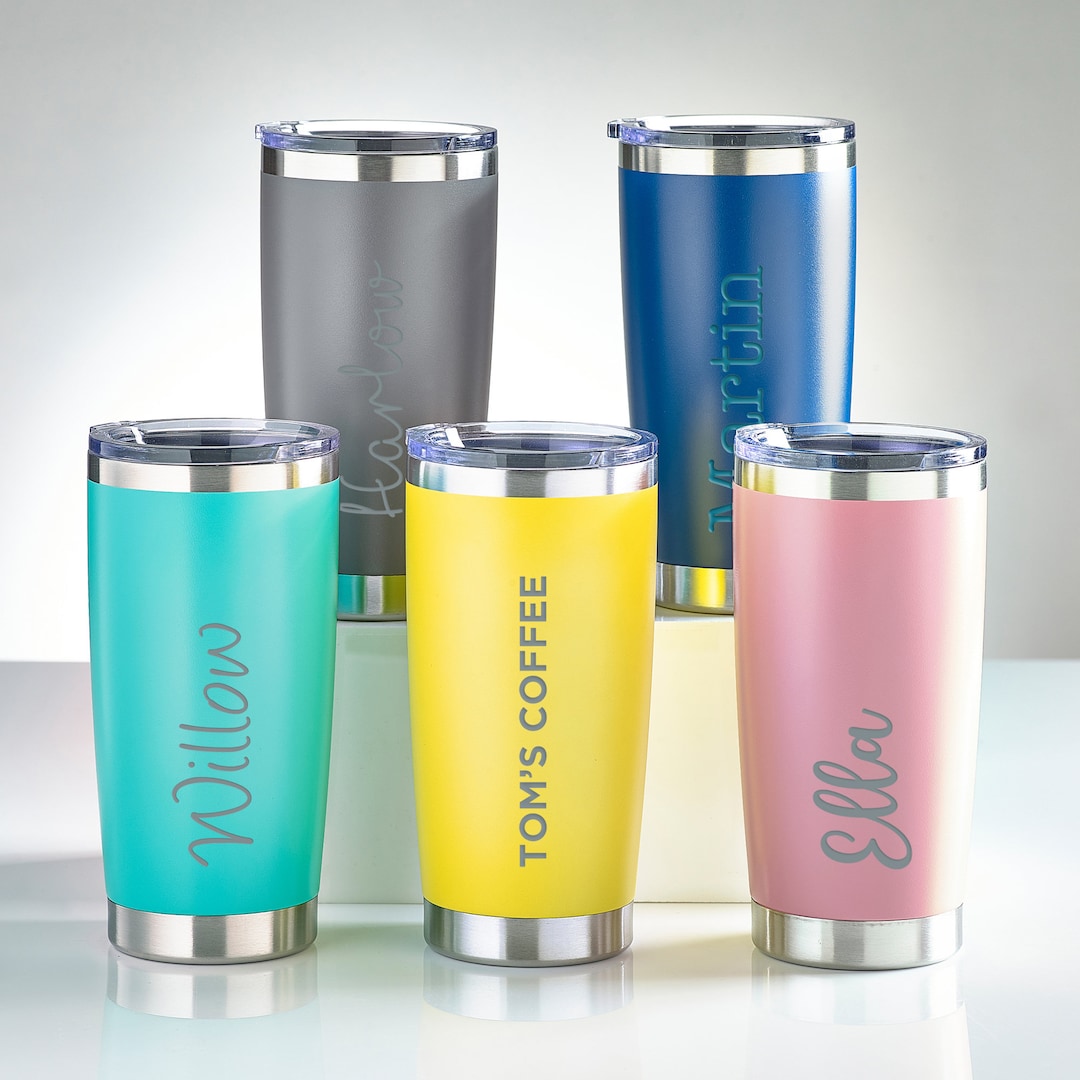 Personalised Engraved Thermal Travel Mug Reusable Coffee Tumbler Cup