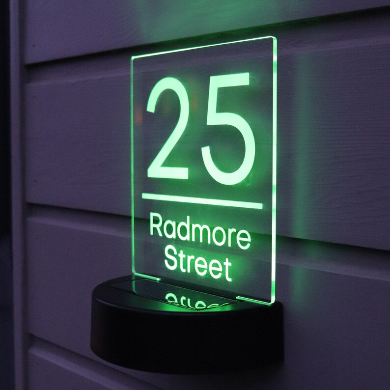 Solar House Sign LED Illuminated Contemporary Modern Door Etsy UK