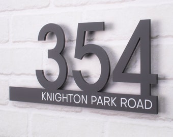 Modern House Numbers | Contemporary Floating House Sign