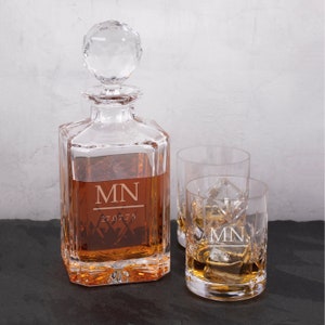 Personalised Crystal Decanter, Laser Engraved, Gift Ideas, Wedding, Birthday Gift, Whisky, Brandy, Any Initial, Date, Gifts for Him, Whiskey image 8