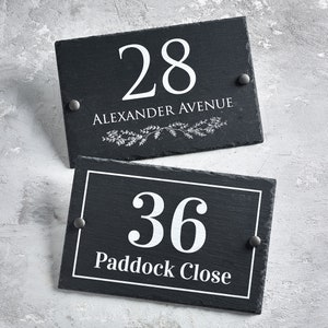 Slate House Sign | Rustic Door Number