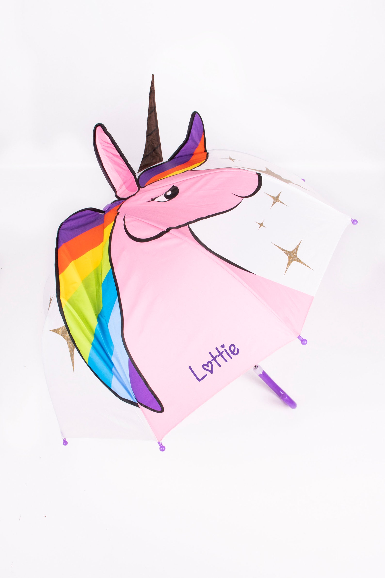 Babyhug Free Size Umbrella with Unicorn Print - Light Blue