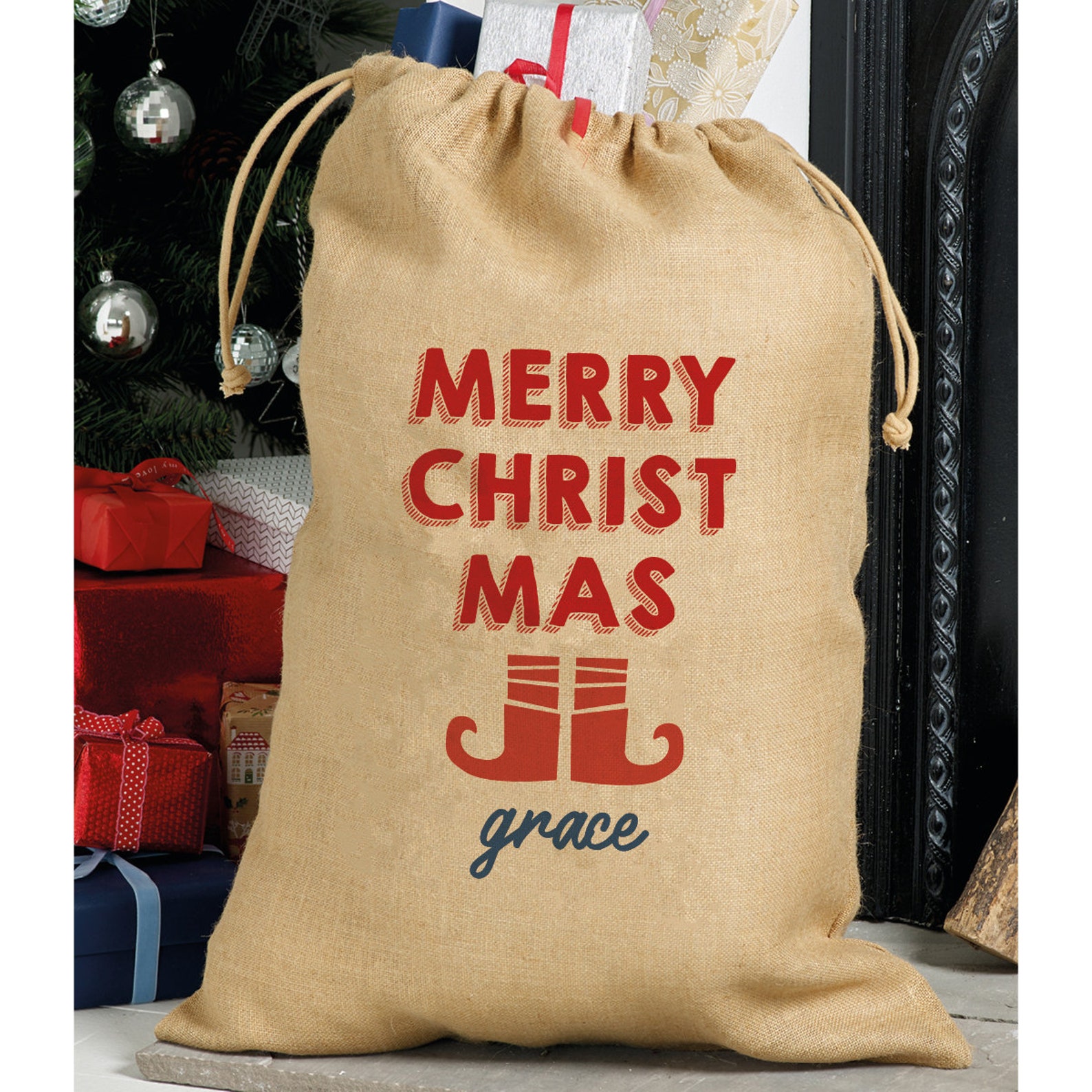 Extra Large Christmas Hessian Santa Sack Vintage Rustic Gift Bag 110 x Extra Large Christmas Hessian Santa Sack Vintage Rustic Gift Bag 110 x