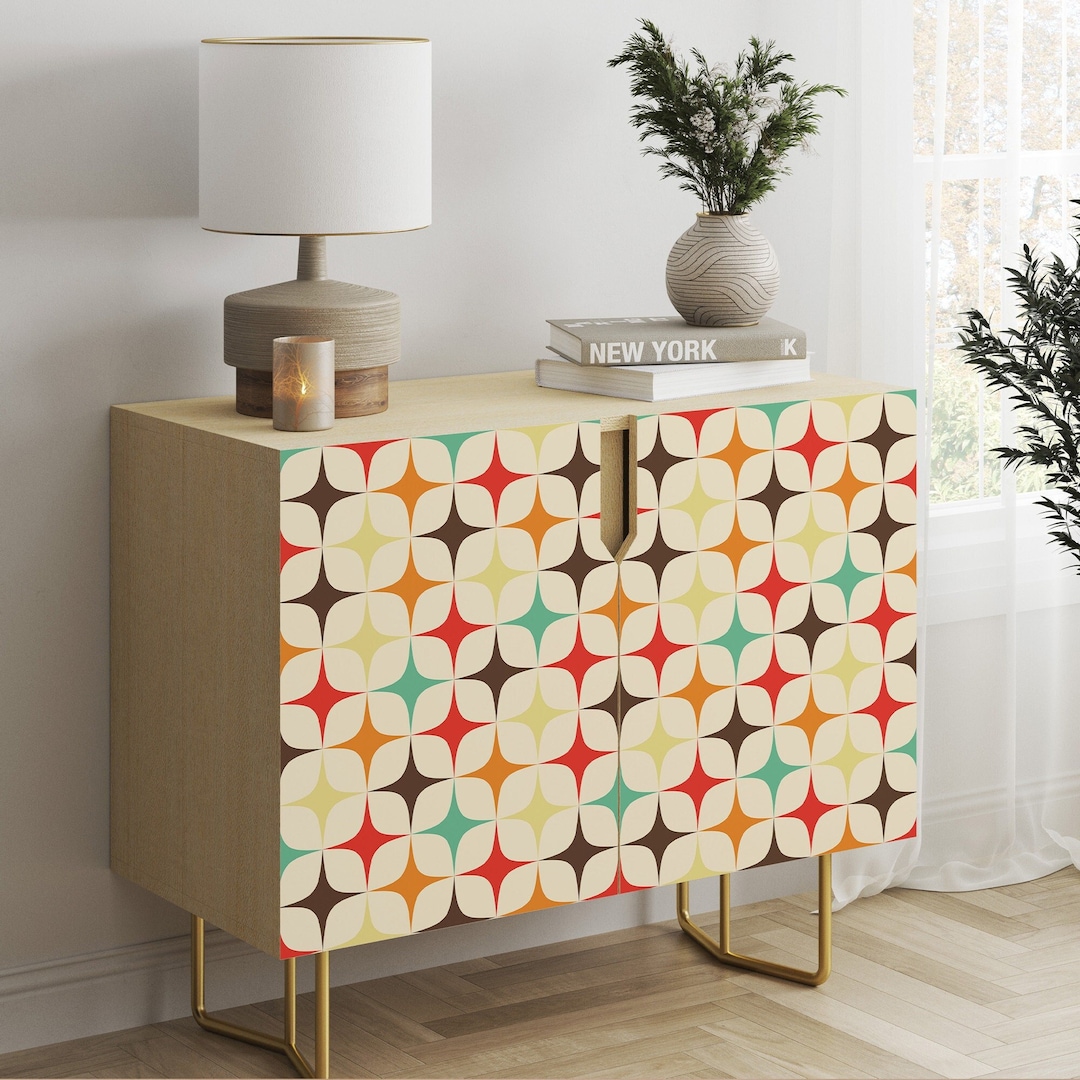 Retro Vinyl Wrap for Furniture, Upcycling Self Adhesive Film Wallpaper Decal Stickers for Home