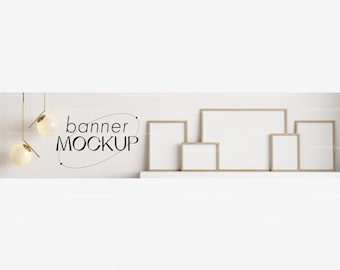 Etsy Shop Banner Mockup, Five Frames Display (PSD, JPG)