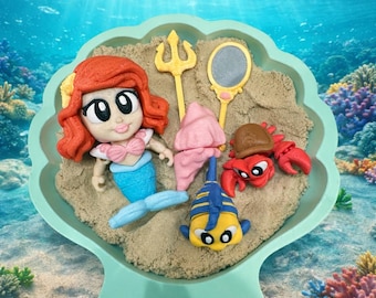 XL Mermaid Moon Sand Play Set – 3D Printed toy, Sensory Ocean Fun
