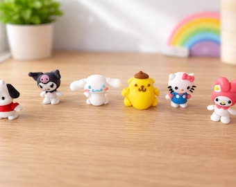 3D Printed Mini Kawaii Animal Figures – Pastel Desk Pets, Cake Toppers