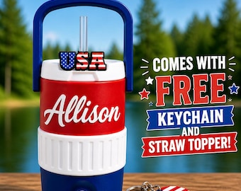 Personalized PatrioticCooler Can Holder with Handle | 3D Printed Drink Cooler (12/16 Oz)