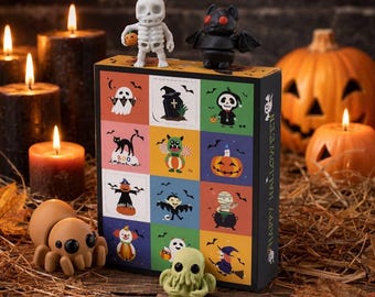 12 Day Halloween Advent Calendar | 12 Articulated 3D Printed Animals | Halloween Countdown | Spooky Animal Mystery Gift