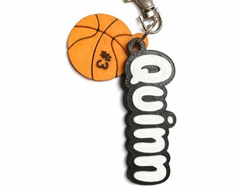 Personalized 3d printed basketball keychain/bag charms