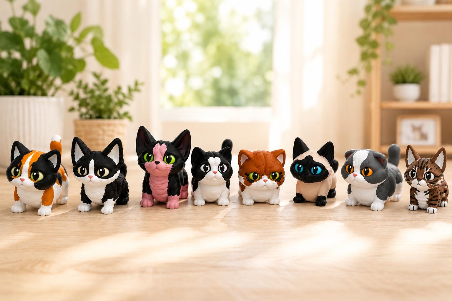 Cat Breed Mini Set – 3D Printed Articulated Kittens | Mini Cat Breeds ...