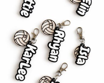 Personalized 3d printed volleyball keychain/bag charms