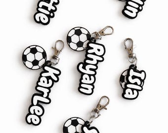 Personalized 3d printed soccer  keychain/bag charms